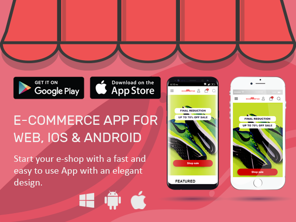 Ecommerce Native App for Android, iPhone and Web